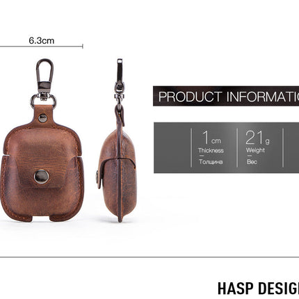 Compatible with Apple, Compatible with Apple , Apple AirPods Covers Leather Keychain Portable Headset