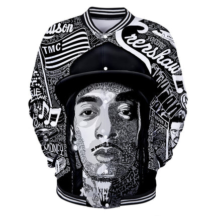 Trendy nipsey hussle casual 3D baseball uniform
