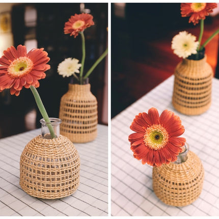 Straw Dried Flower Fragrance Japanese Woven Glass Vase