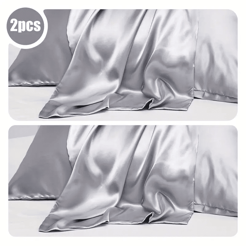 2 Pack Satin Silk Pillowcases for Hair & Skin – Soft, Smooth, Cooling Pillow Covers (Queen Size)