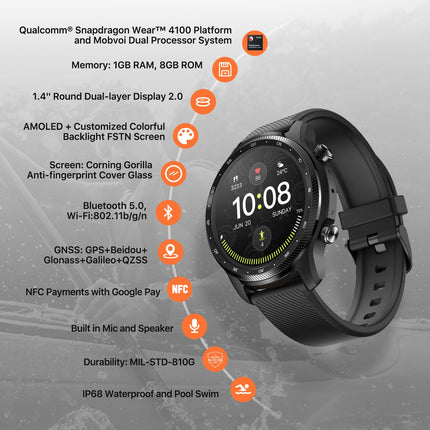 Global Ticwatch Pro 3 GPS Wear OS Google Smart Watch