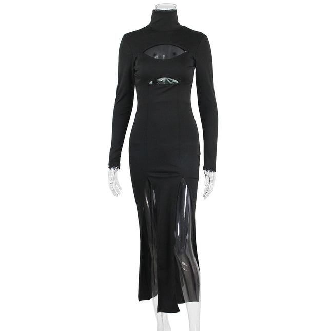 New Black elegant Fashionable Autumn And Winter party Dress for women