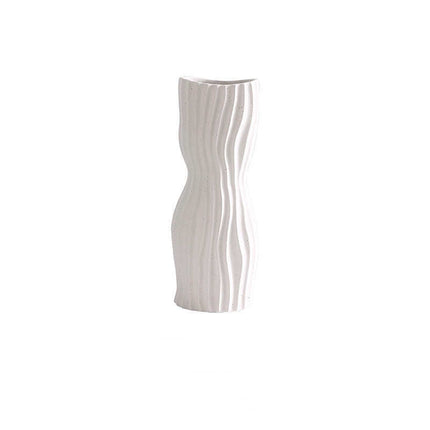 Nordic Creative Hand-painted Vase Ceramic Black And White Vertical Pattern Flower