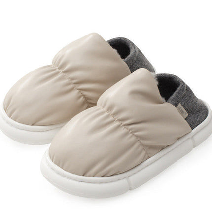 One Shoe Two Wear Cotton Slippers With Thick Plush Bag
