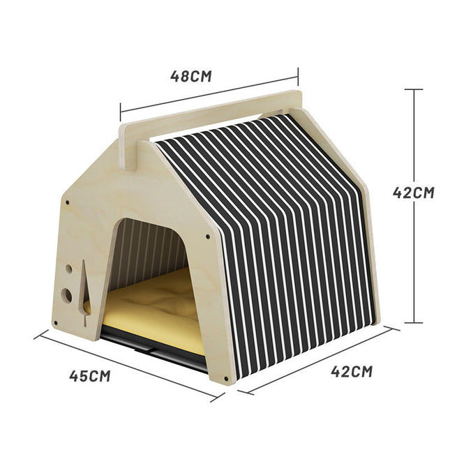 Pure Solid Wood Multi-layer Winter Warm All-weather Cat Climbing Frame Christmas Cat Nest