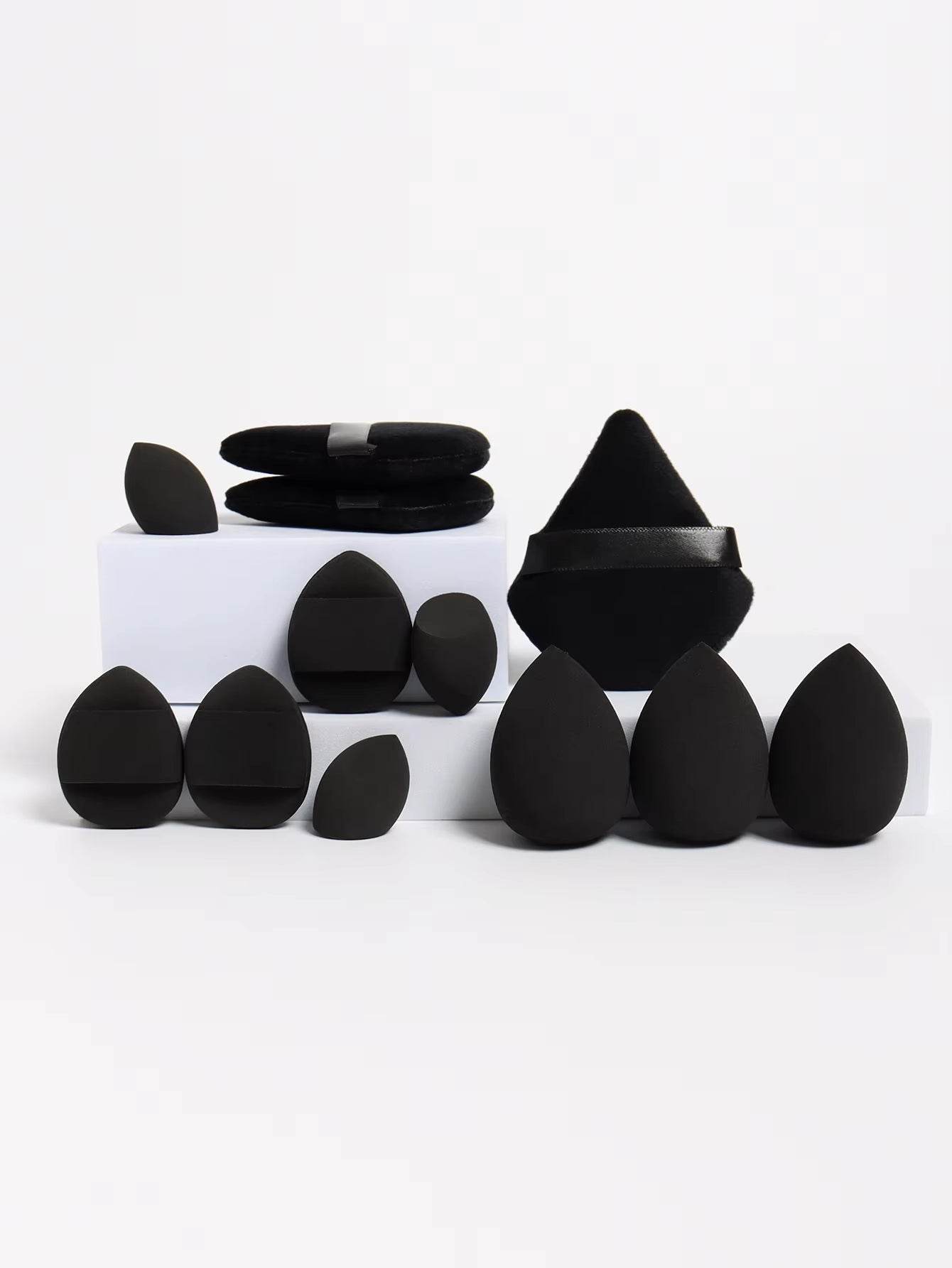 12-Piece Makeup Sponge Set – Loose Powder Puffs, Mini Cushions, Beauty Blenders for All Uses