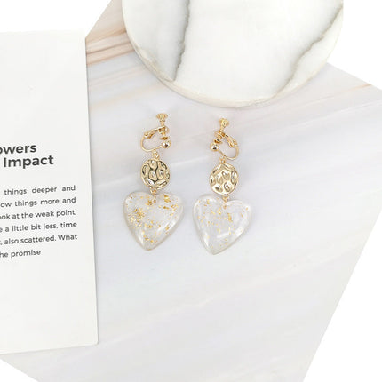 Temperament Gold Leaf Acrylic Earrings