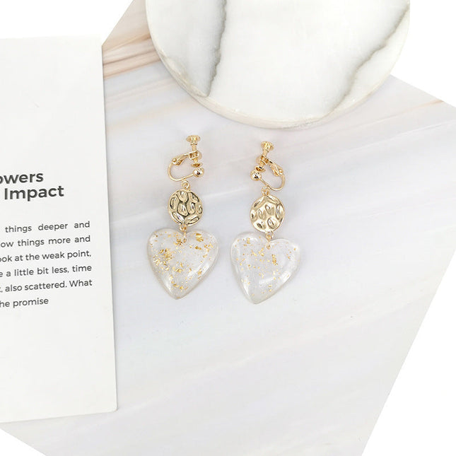 Temperament Gold Leaf Acrylic Earrings