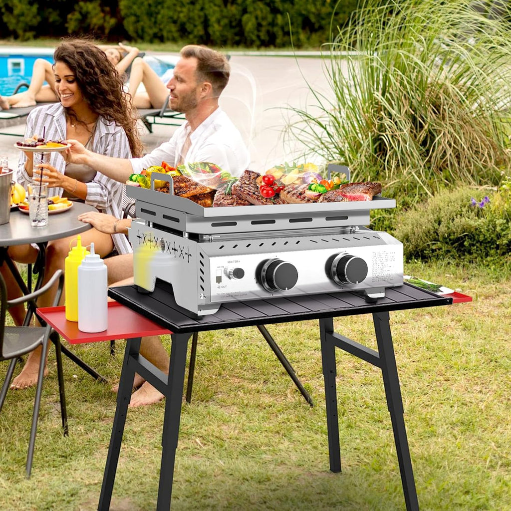 3 Burners Portable Propane Griddle，25 inch Stainless Steel Gas Grill，24,000 BTU Table Top Grill TG0130C