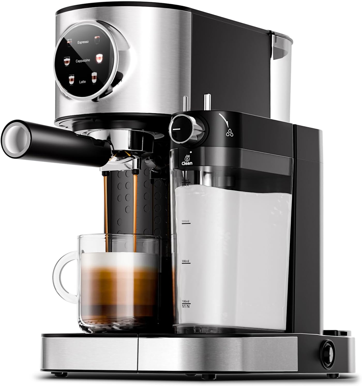 3 in 1 Professional Espresso Maker with Dual Heating System & Capsule Compatible CM8008