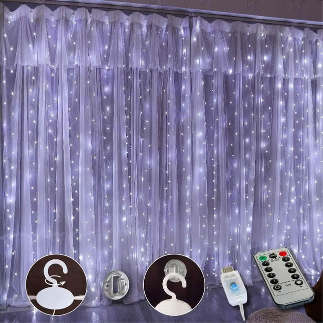 300 LED Curtain Fairy Lights