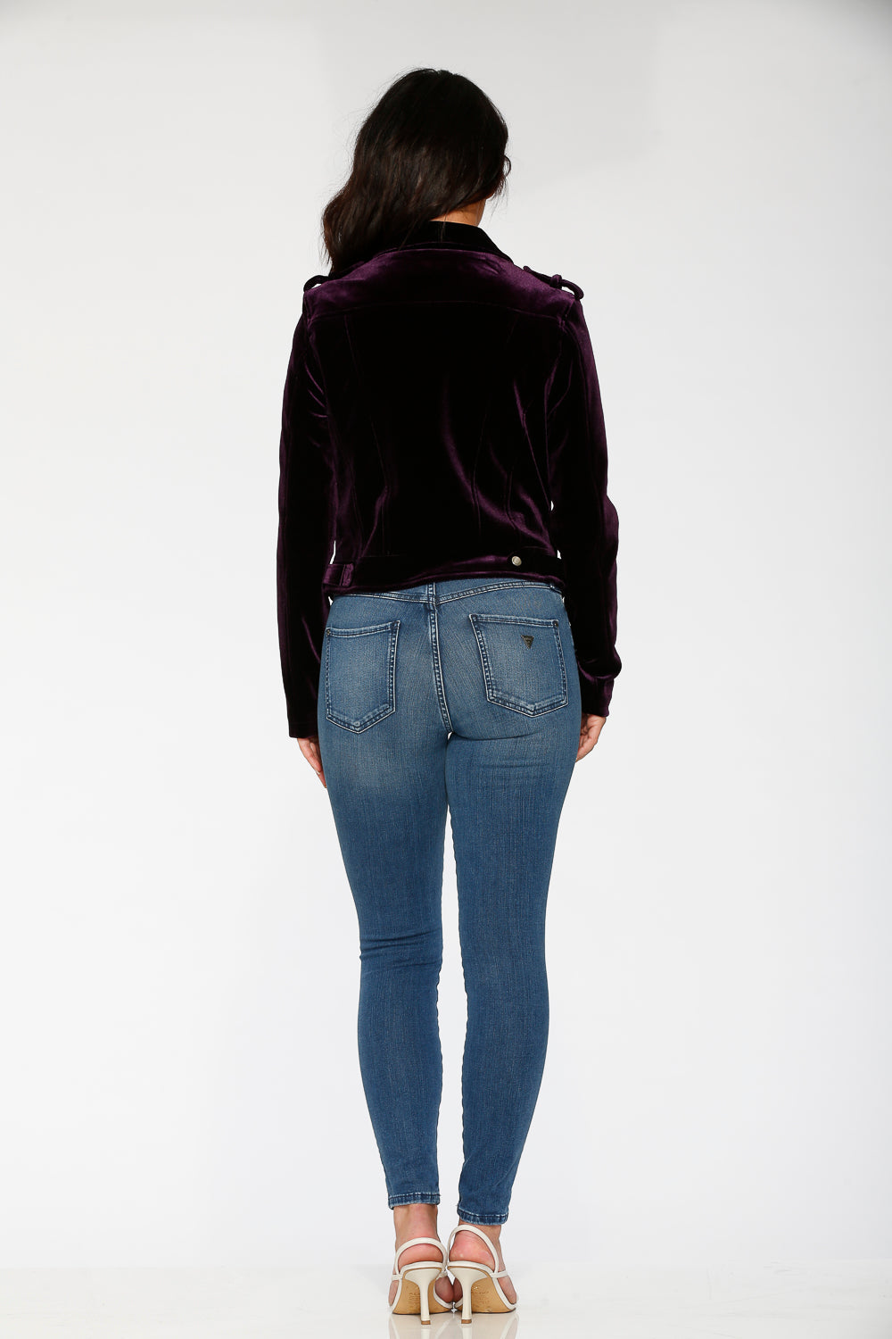 30280 Purple Velvet Moto Jacket