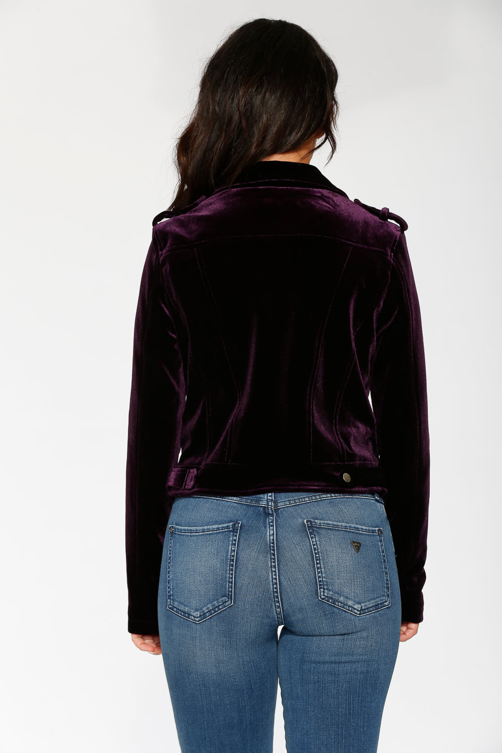 30280 Purple Velvet Moto Jacket