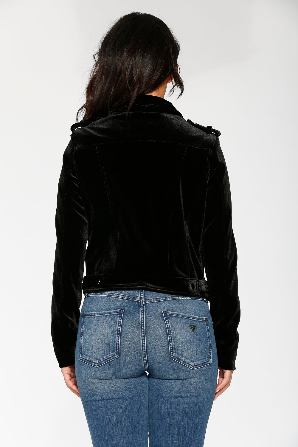 30281 Black Velvet Moto Jacket