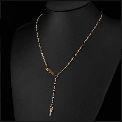 Fashion red wine bottle wine glass necklace personalized wine glass accessories pendant