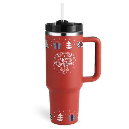 40oz Insulated Tumbler With Handle & Straw – Stainless Steel Vacuum Coffee Cup | Perfect Gift
