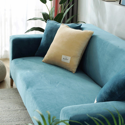 Winter Thick Plush Chaise Stretch Sofa Cover