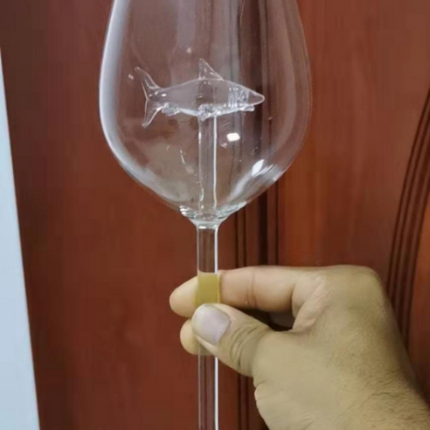 Red Wine Glasses with Shark Inside Goblet Glass Lead-Free Clear Glass for Home Bar Party HFing