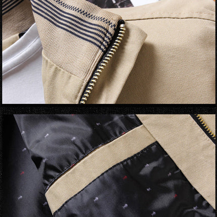 Men's casual plus size plus velvet padded stand collar jacket