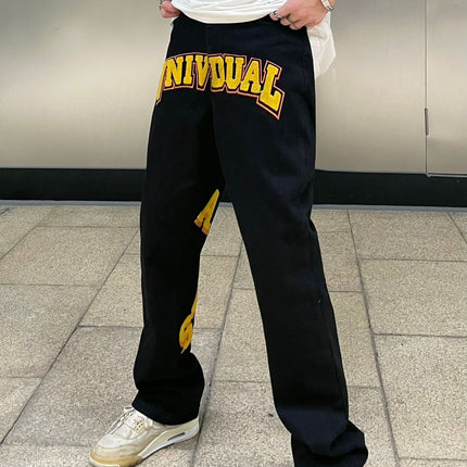 Men's And Women's Towel Embroidered Street Fashion Jeans Trousers