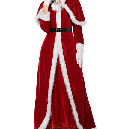 New red and white warm cozy cute long Christmas Robe for women