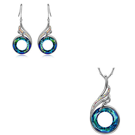 New Product Valentine's Day Phoenix Necklace Colorful Crystal Peacock