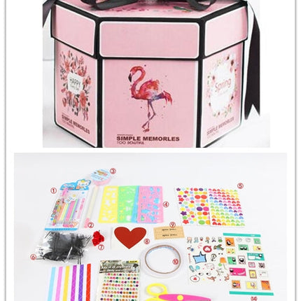 Surprise Explosion Box DIY Handmade Scrapbook Photo Album Gift Box for Valentine Gift