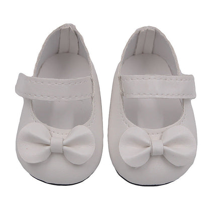18 Inch American Girl Doll Shoes Solid Color Bow Shoes