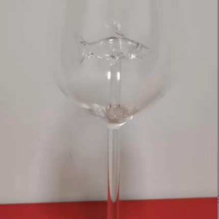 Red Wine Glasses with Shark Inside Goblet Glass Lead-Free Clear Glass for Home Bar Party HFing