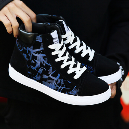 New creative single graffiti design Spring high top shoes Authentic Edition men's shoes