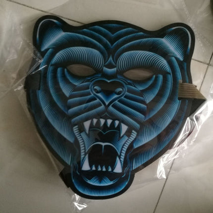 Halloween Glowing Face Cover Led Light Dance For Halloween Festival Party Headwear Music Head Props Bar Face Accessories
