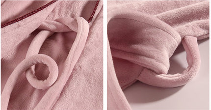 Burgundy island velvet fabric winter unisex flannel robe for men & women