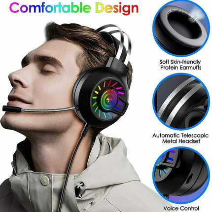 3.5mm Gaming Headset With Mic Headphone For PC Laptop Mac Nintendo PS4 Xbox One