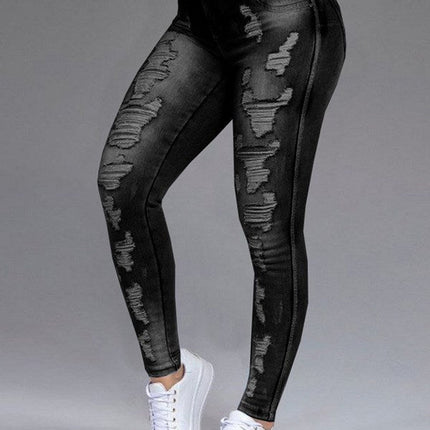 Fashion Ripped Women's Skinny Feet High Waist Jeans