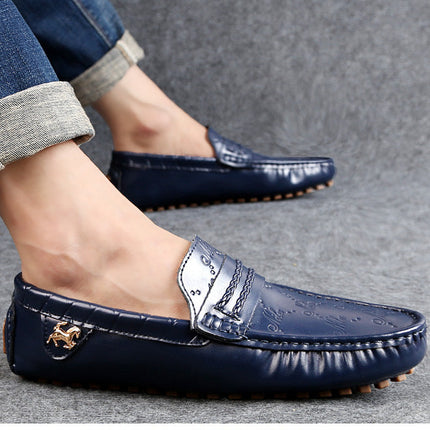 Plus Size Driving Shoes Authentic Leather Loafers Men