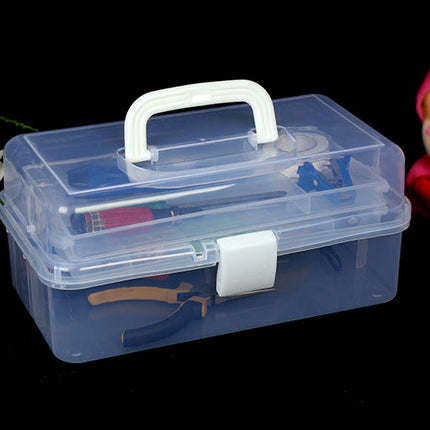 Large 2-layer art tool box plastic medicine box