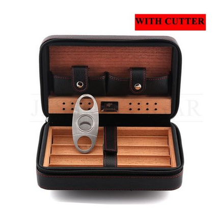 Travel Humidor - Best Portable Leather Travel Cigar Humidifier Gift Box