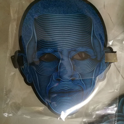 Halloween Glowing Face Cover Led Light Dance For Halloween Festival Party Headwear Music Head Props Bar Face Accessories
