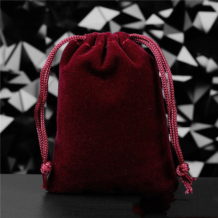 Flannel Drawstring Jewelry Solid Drawstring Pocket