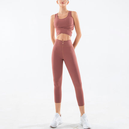 Two-piece yoga clothing suit