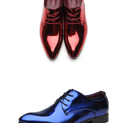British Pointed Leather Shoes Men's Fashion Bright Leather Men's Shoes Foreign Trade Leather Shoes Amazon Wish LAZADA