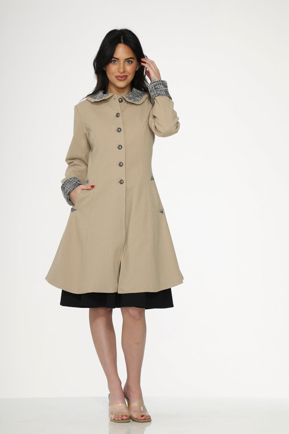 34520 Camel Swing Coat