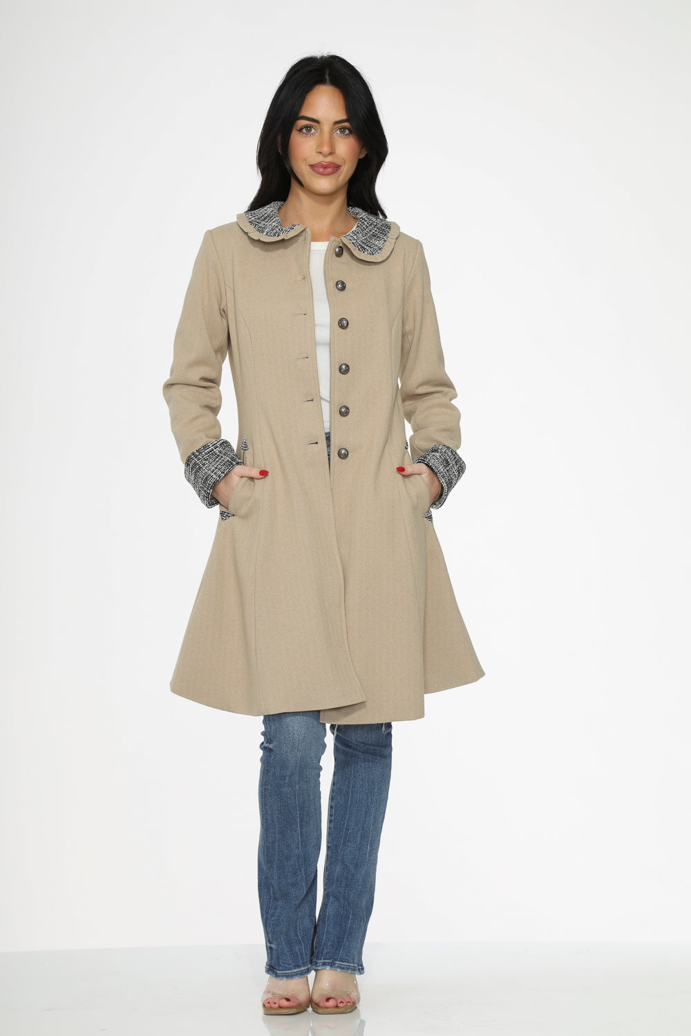 34520 Camel Swing Coat