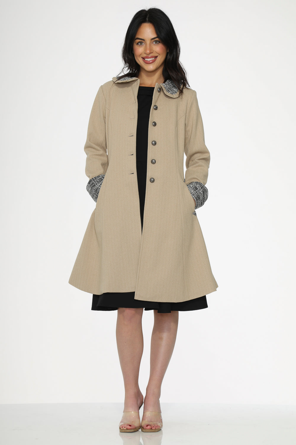 34520 Camel Swing Coat