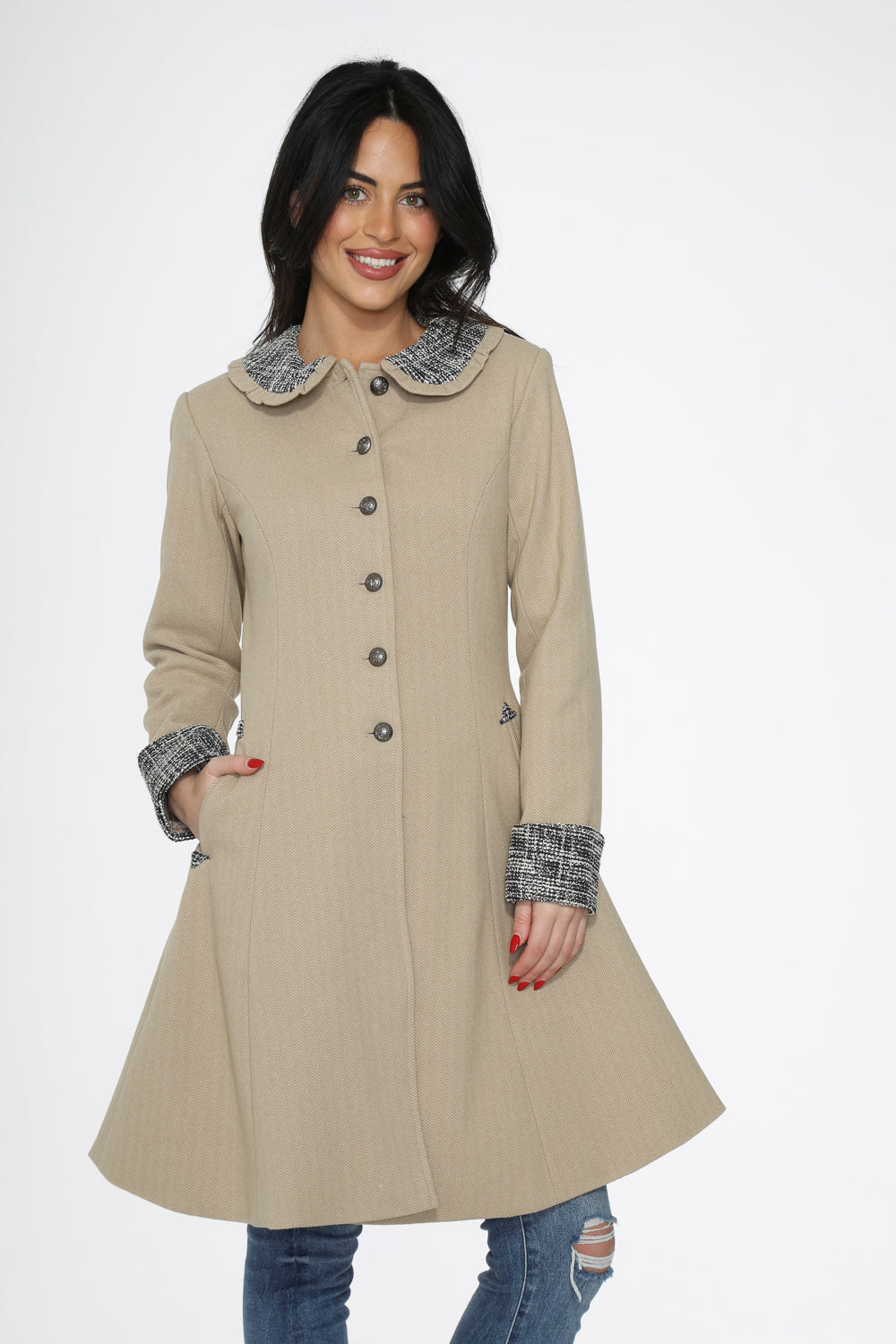 34520 Camel Swing Coat