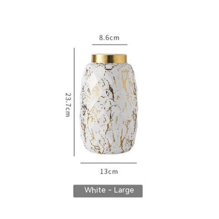 Simple And Modern Gold-painted Light Luxury Living Room Ceramic Vase