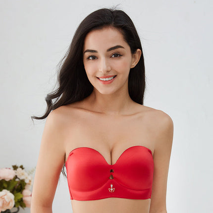 Strapless Plus Size Bra Non-slip No Steel Ring Invisible Tube Top Plus Size Underwear