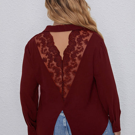 European And American Women's Plus Size Lace Top