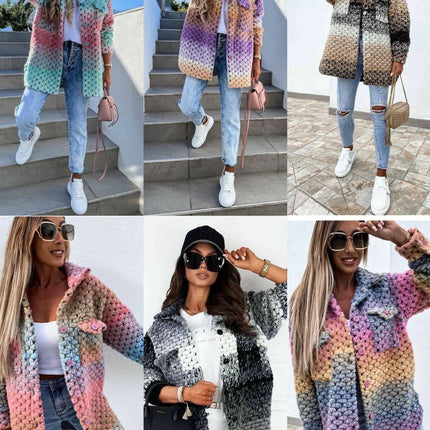 New Product Fashion Print Ladies Woolen Coat