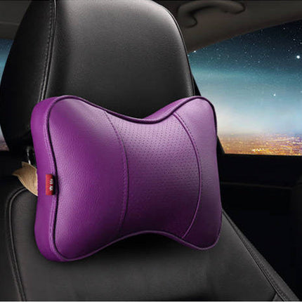 New Brand 2 Pieces 3D Artificial Leather Car Neck Pillows